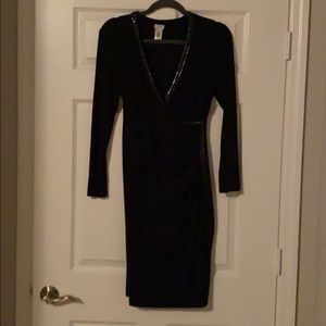 Embellished Navy cocktail dress.